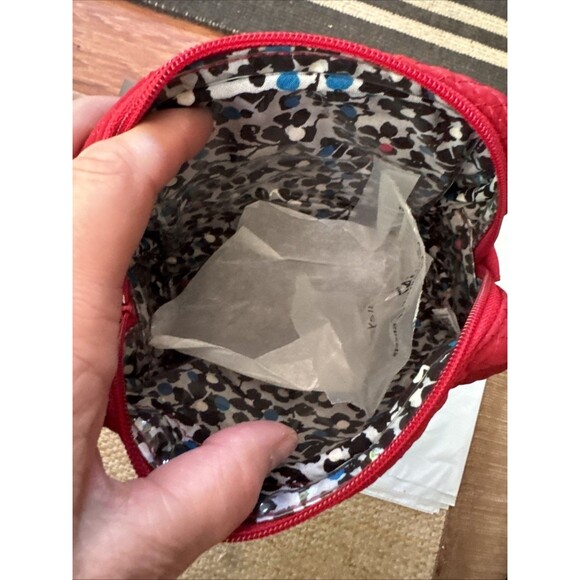 VERA BRADLEY Cosmetic Case Cardinal Red Microfiber Iconic Classic Preppy - New - Picture 5 of 5